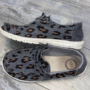 Hey Dude Leopard Print Women's Shoes - Gray and Brown